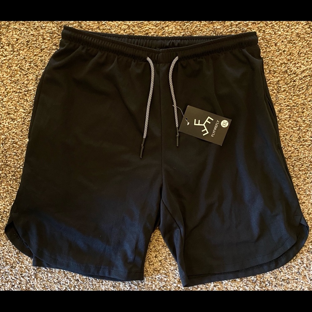 Men’s Flyfirefly Black XXL Workout Shorts New
